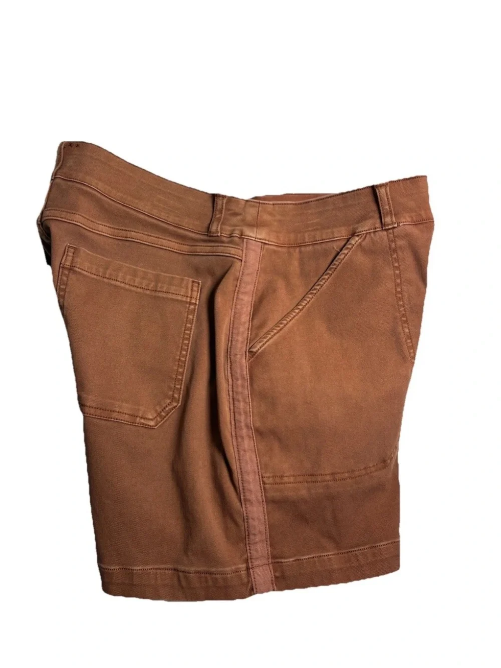 SPANX Stretch Twill Womens Medium Rust Pull On Casual Shorts 5